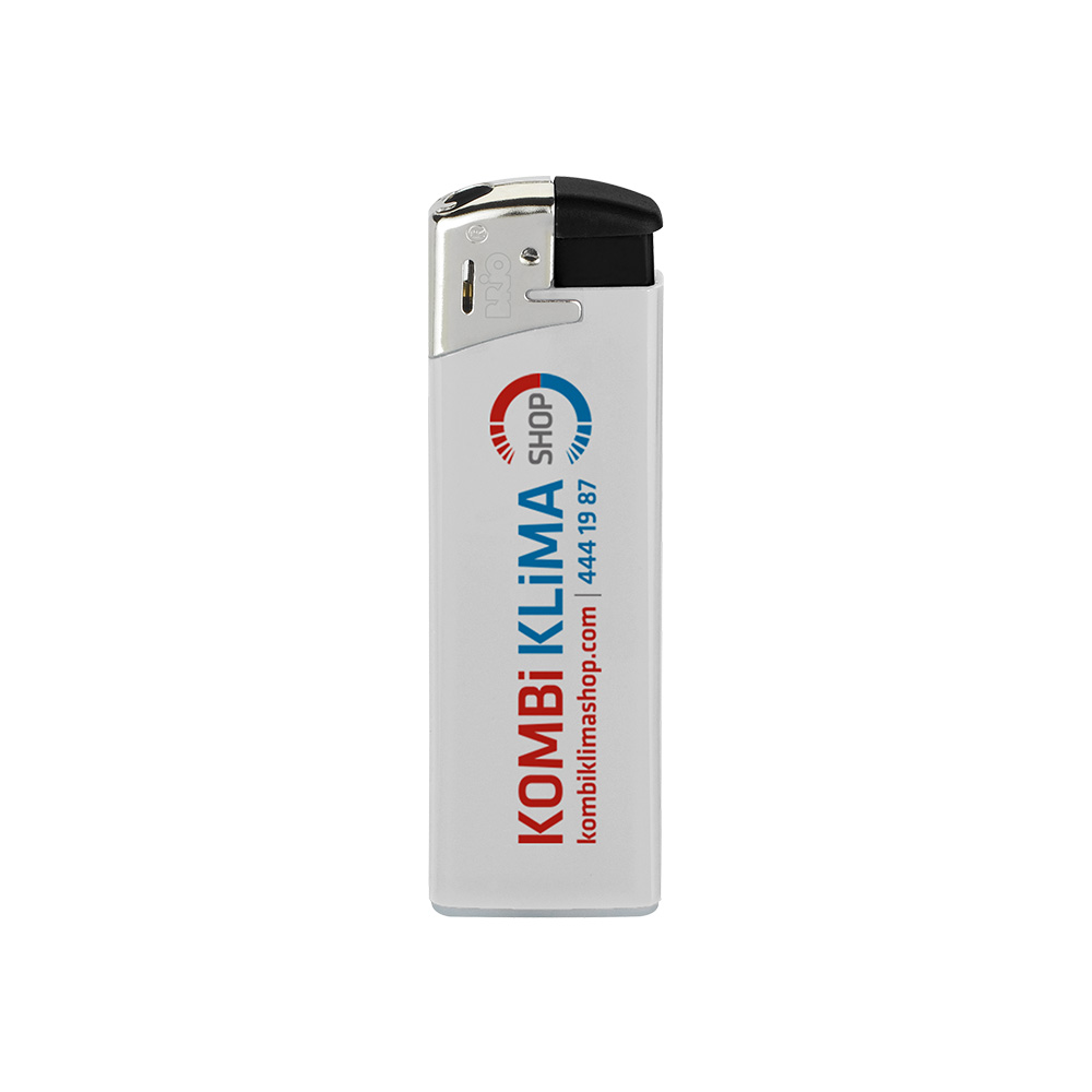 TK21R Beyaz Clipper Brio Fit Elektronic Si̇boplu Çakmak - Sadıç Promosyon