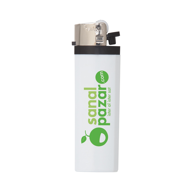 YMN-218 Beyaz I-Lighter Taşlı Si̇boplu Çakmak - Sadıç Promosyon
