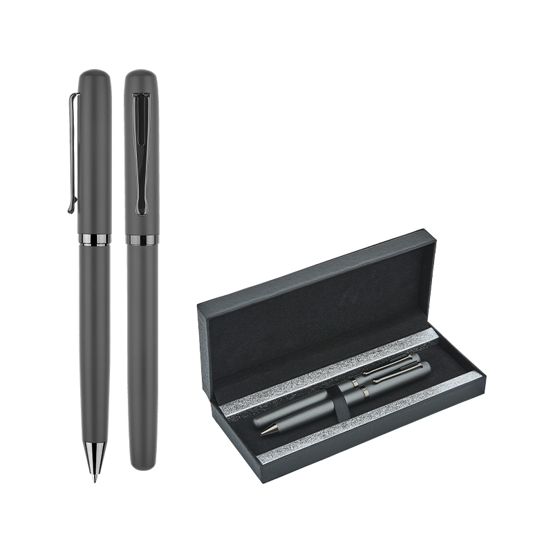 Toptan Promosyon 1253-RT Füme Metal Roller & Tükenmez Kalem Seti Modelleri