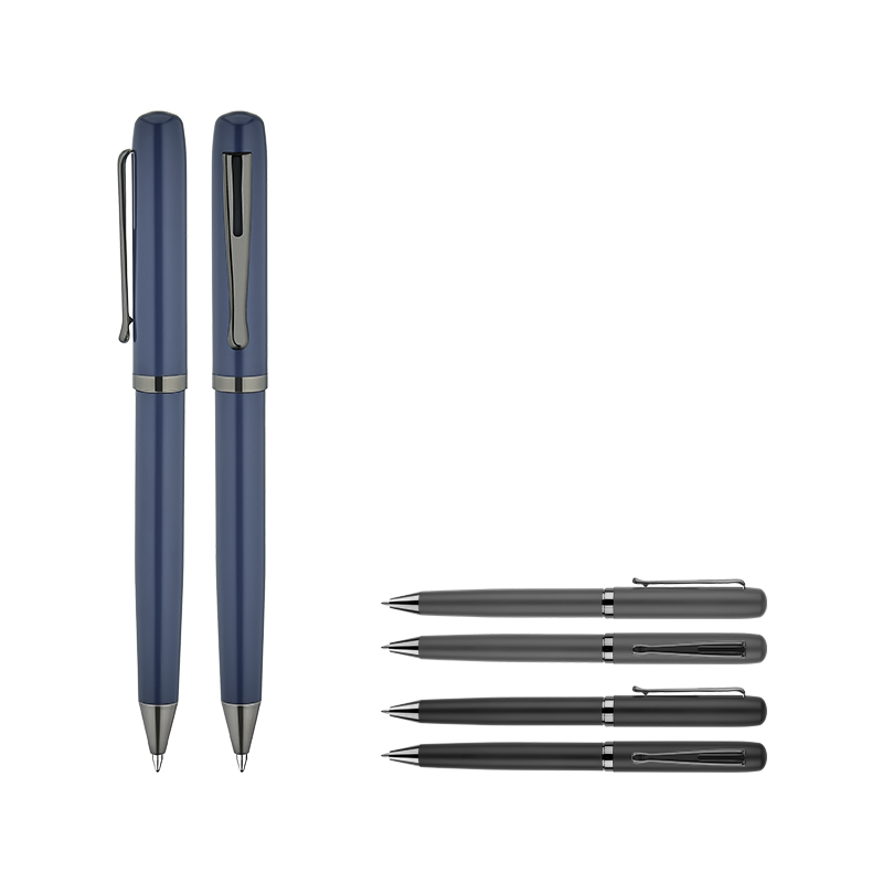 Ucuz Toptan Promosyon 1253-T Lacivert Metal Tükenmez Kalem Modeli - 2