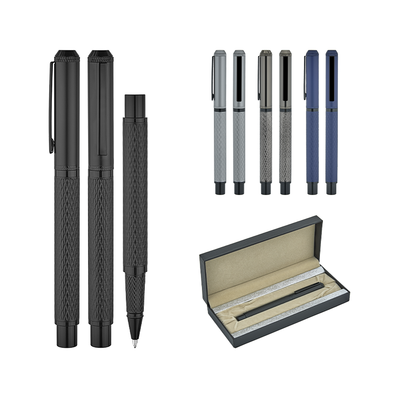 Ucuz Toptan Promosyon 1254-KR Füme Metal Roller Kalem Seti Modeli - 2