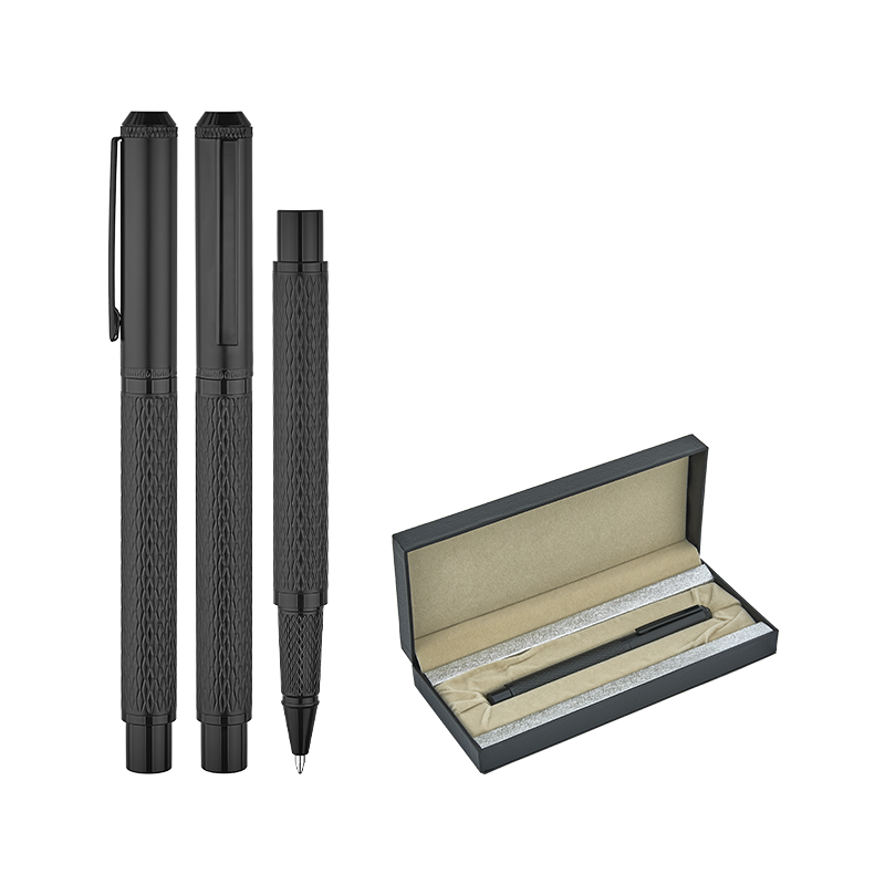 1254-KR Siyah Metal Roller Kalem Seti - Sadıç Promosyon
