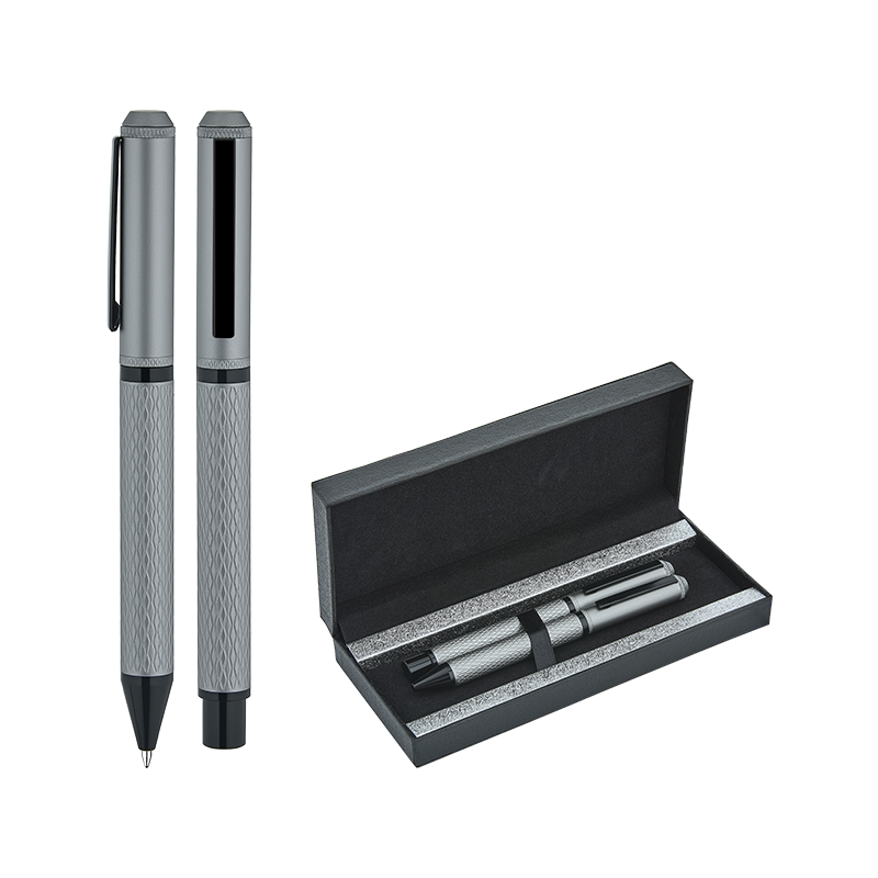 1254-RT Silver Metal Roller & Tükenmez Kalem Seti - Sadıç Promosyon