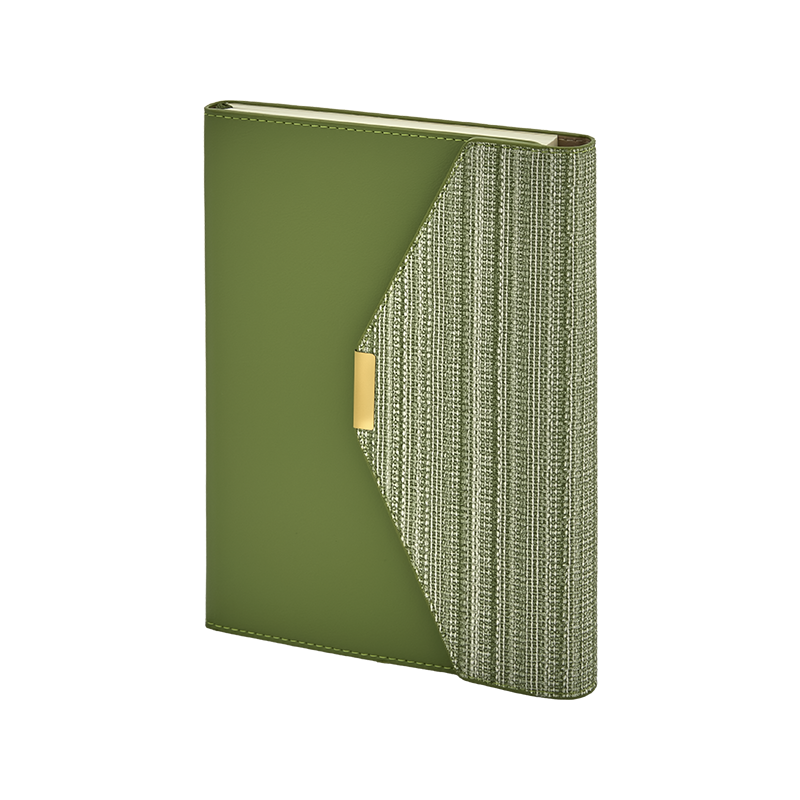 2442 Yeşil 15 x 21 Termo Deri Defter - Sadıç Promosyon
