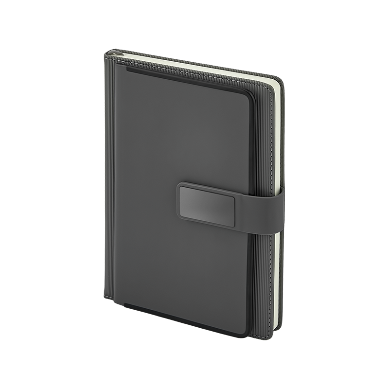 2452 Gri 15 x 21 Termo Deri Defter - Sadıç Promosyon