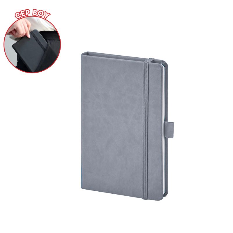 Toptan Promosyon 923-914 Gri 9 x 14 Termo Deri Defter Modelleri